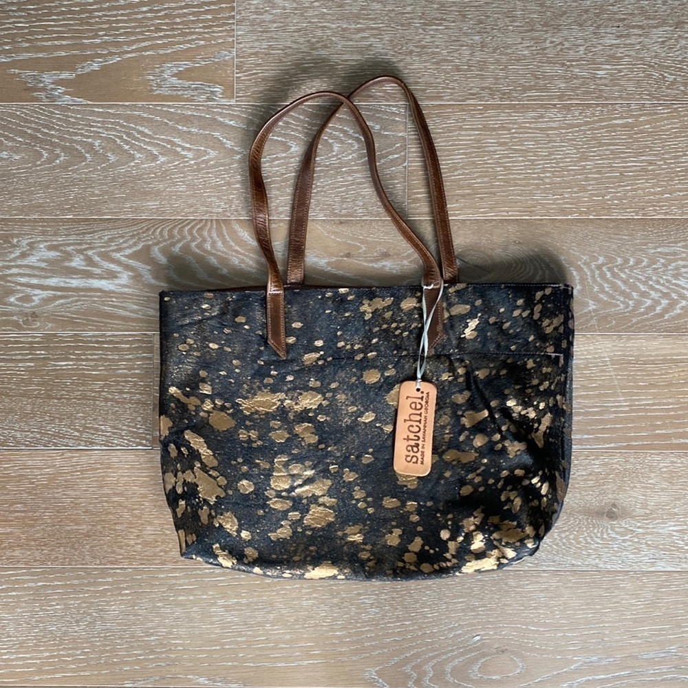 NWT Satchel Custom Made Designer Pony Handbag | Brown